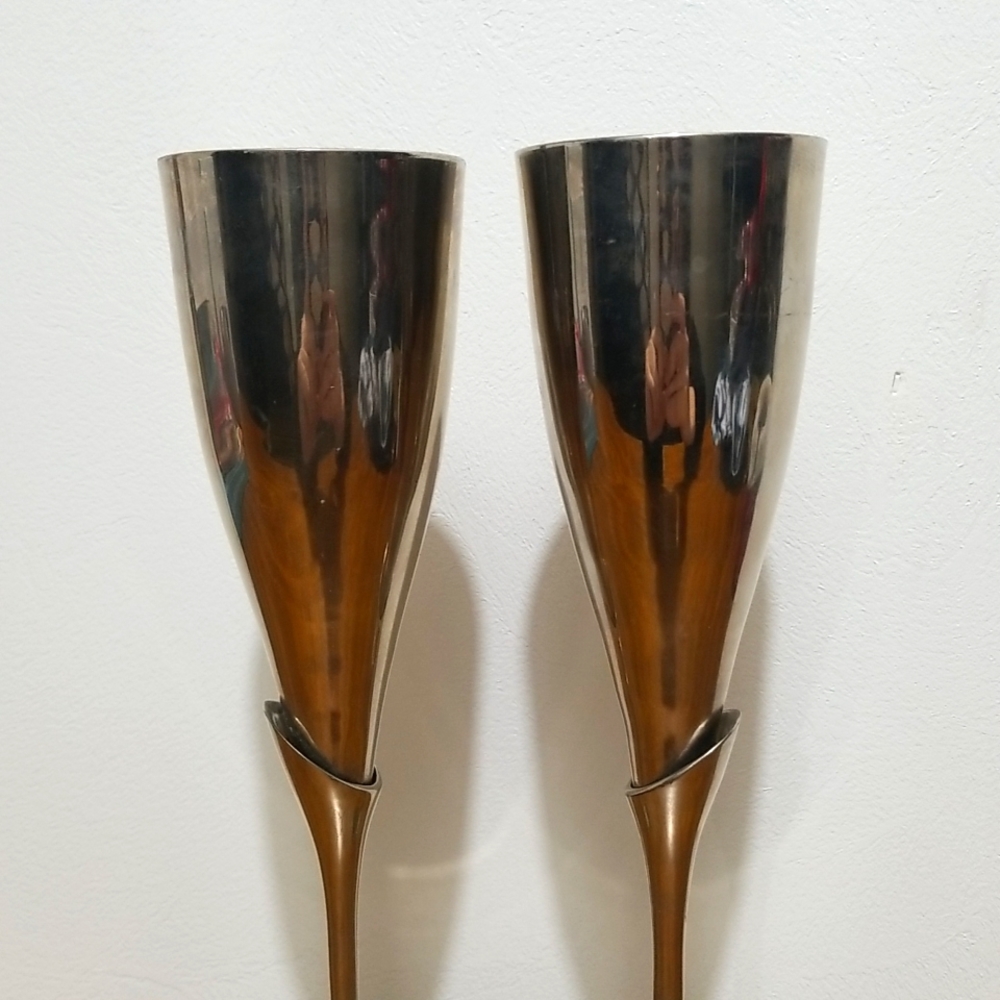 Vintage Silver Plated Champagne Flutes - Picture 2 of 8